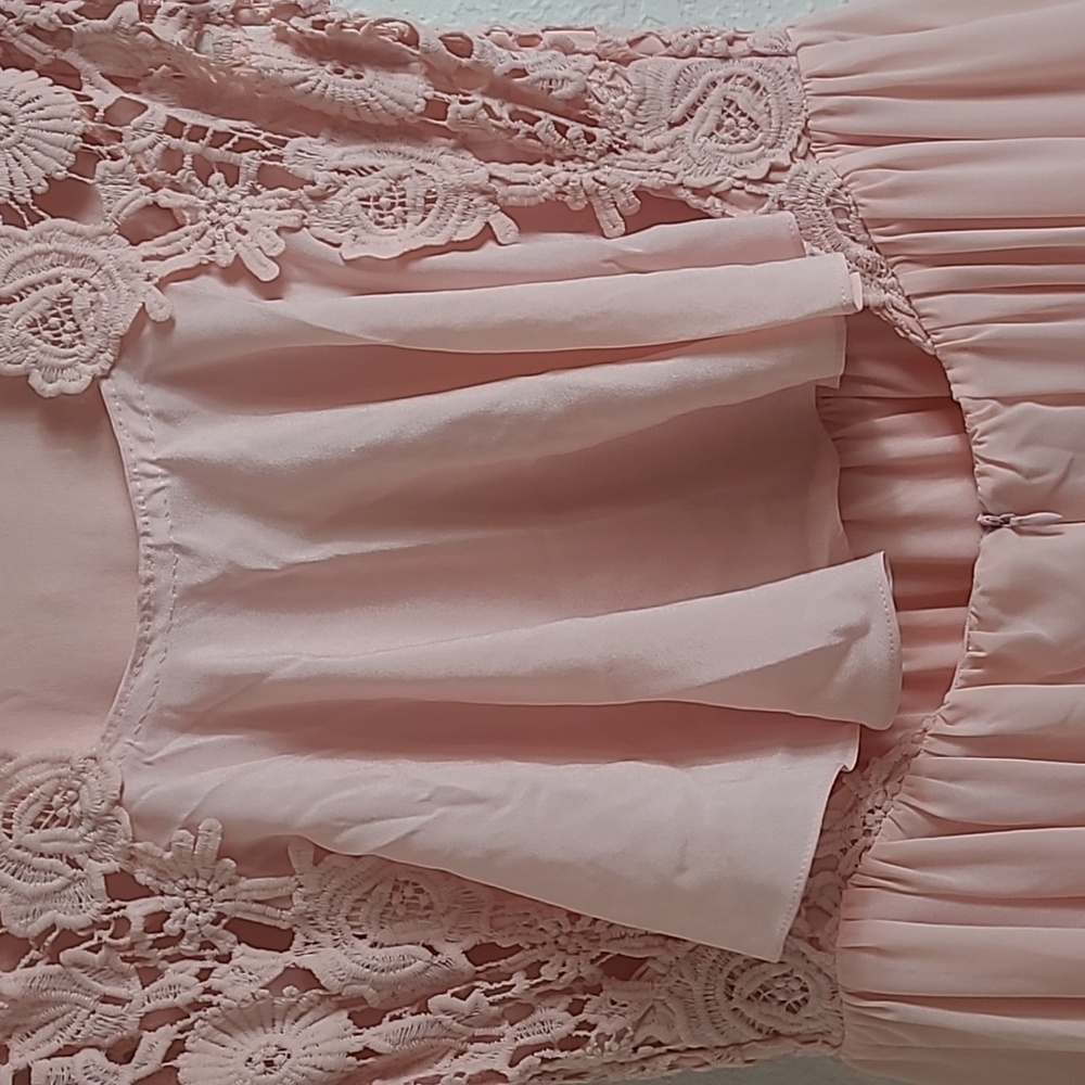 Lulus Elegant Pink Lace Maxi Dress Special Ocasion Size M - Picture 5 of 10